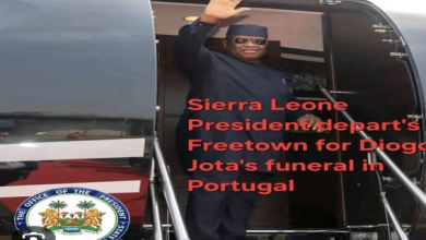 False! President Bio didn’t travel to attend Diogo Jotta’s funeral ceremony in Portugal